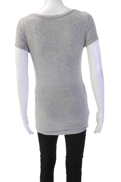 Majestic Paris Womens Basic Jersey V-Neck Short Sleeve T-Shirt Gray Size 1