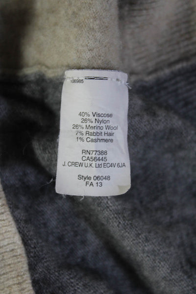 J Crew Womens Beige Geometric Crew Neck Pullover Sweater Size M