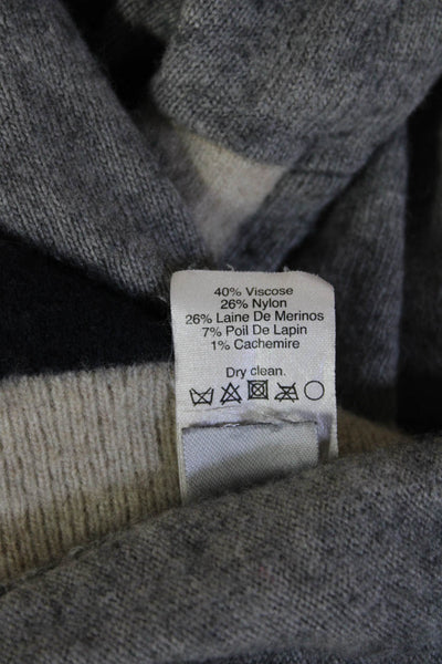 J Crew Womens Beige Geometric Crew Neck Pullover Sweater Size M