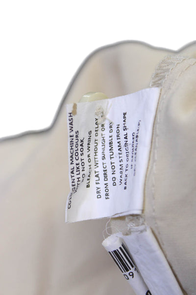 Dissh Women Basic Sleeveless Collared Button-Up Top Beige Size 10