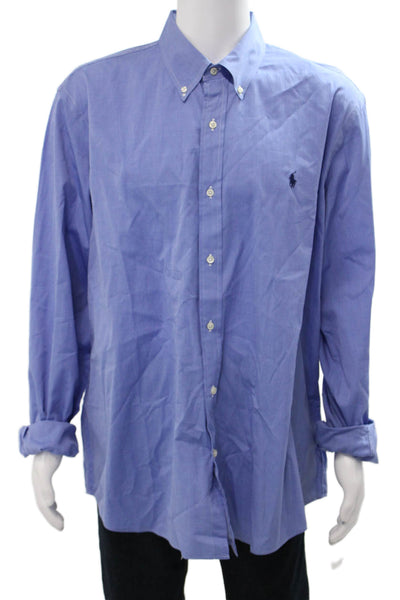 Polo Ralph Lauren Mens Cotton Collar Long Sleeve Button-Down Shirt Blue Size 2XL