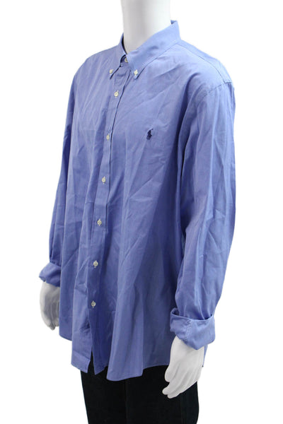 Polo Ralph Lauren Mens Cotton Collar Long Sleeve Button-Down Shirt Blue Size 2XL