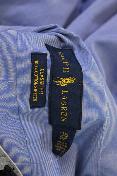 Polo Ralph Lauren Mens Cotton Collar Long Sleeve Button-Down Shirt Blue Size 2XL