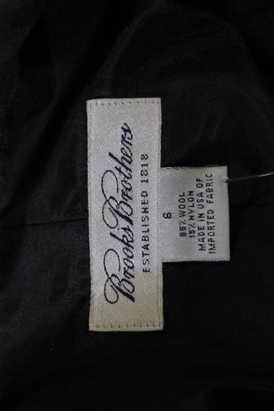 Brooks Brothers Women Dark Gray Wool Blend Collared 3/4 Sleeve Blazer Size 6