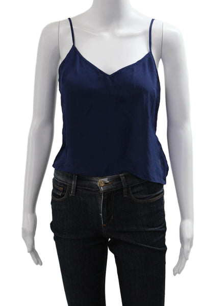 J Crew Womens Dark Blue V-Neck Spaghetti Strap Camisole 100% Viscose Size 4