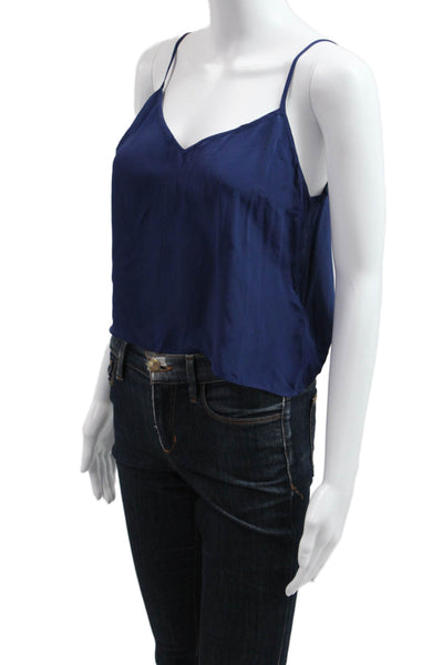 J Crew Womens Dark Blue V-Neck Spaghetti Strap Camisole 100% Viscose Size 4