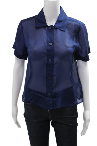 J Crew Womens Dark Blue V-Neck Spaghetti Strap Camisole 100% Viscose Size 4
