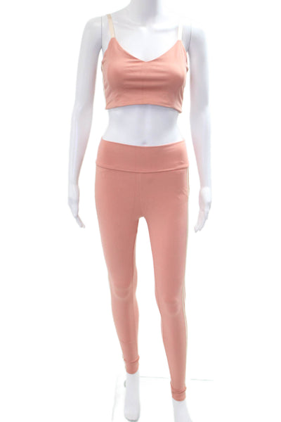 Live the Process Womens Petite Ankle Jegging Pink Striped Supplex Lycra Size M