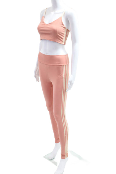 Live the Process Womens Petite Ankle Jegging Pink Striped Supplex Lycra Size M