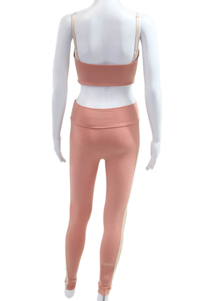 Live the Process Womens Petite Ankle Jegging Pink Striped Supplex Lycra Size M