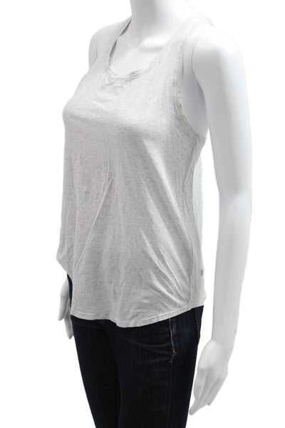 Lululemon Women Gray Sleeveless Basic Tank Round Neck Nylon Polyester Size S