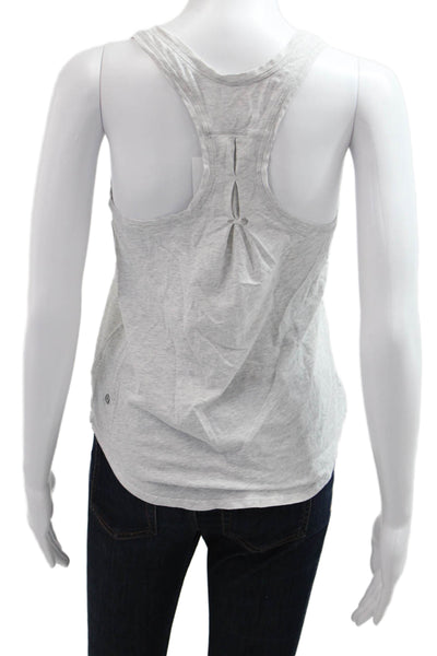 Lululemon Women Gray Sleeveless Basic Tank Round Neck Nylon Polyester Size S