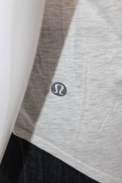 Lululemon Women Gray Sleeveless Basic Tank Round Neck Nylon Polyester Size S