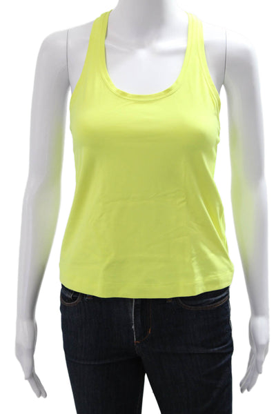 Lululemon Women Yellow Basic Sleeveless Tank Nylon Blend Round Neck Size S