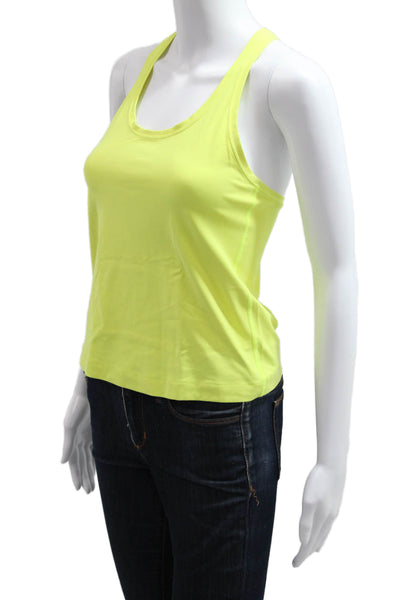 Lululemon Women Yellow Basic Sleeveless Tank Nylon Blend Round Neck Size S