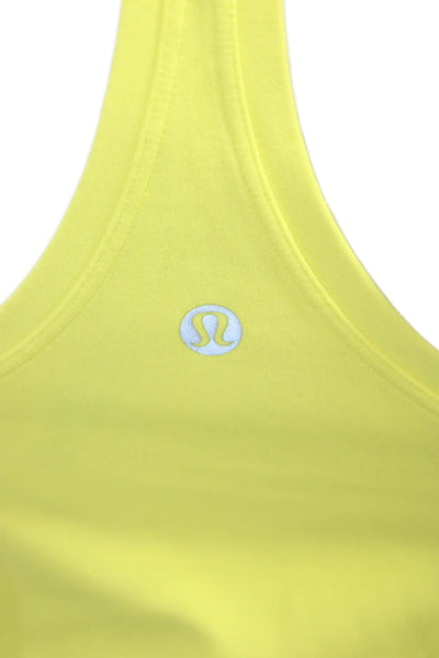 Lululemon Women Yellow Basic Sleeveless Tank Nylon Blend Round Neck Size S