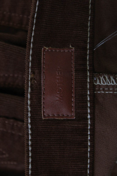 Mother Women Ankle Cropped Brown Pants Size 25