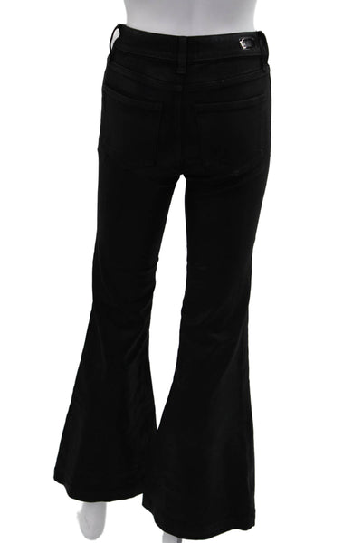 Paige Womens High Waist Black Jeans Button Fly 29in Inseam Size 25