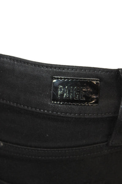 Paige Womens High Waist Black Jeans Button Fly 29in Inseam Size 25