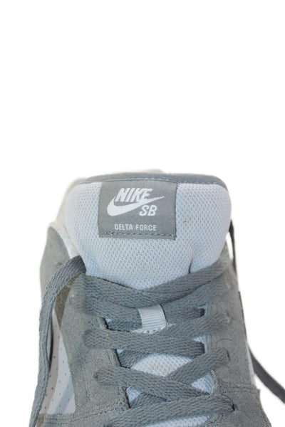 Nike Mens Leather SB Delta Force Vulc Lace-Up Casual Sneakers Gray Size 14