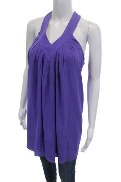 Alice + Olivia Women Purple V-Neck Sleeveless Tunic Silk Spandex Size M
