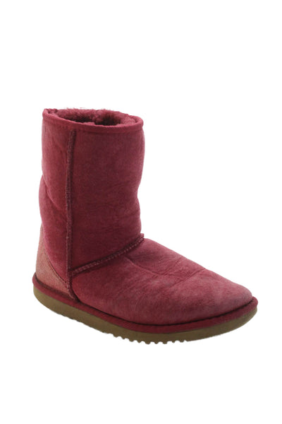 UGG Australia Womens Classic Short II Comfort Ankle Boots Red Size 5