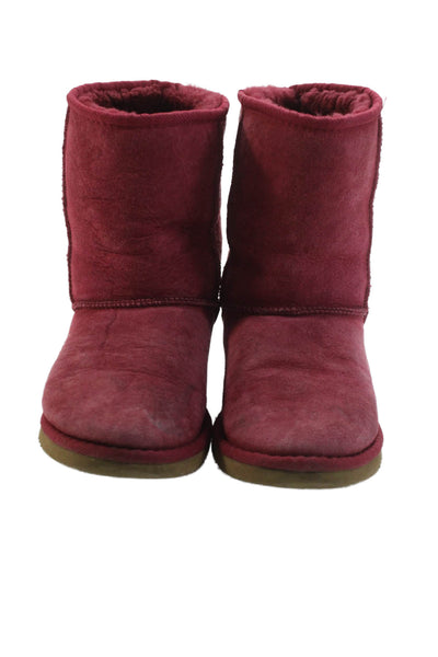 UGG Australia Womens Classic Short II Comfort Ankle Boots Red Size 5