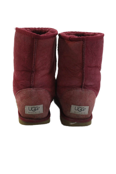 UGG Australia Womens Classic Short II Comfort Ankle Boots Red Size 5