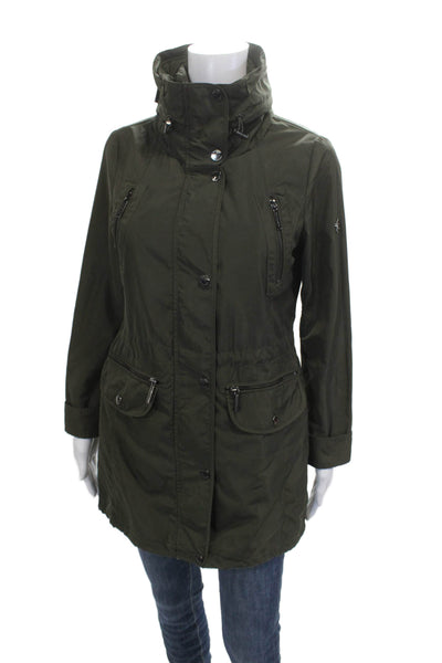 Michael Michael Kors Womens Military Anorak Jacket Green High Neck Size XS