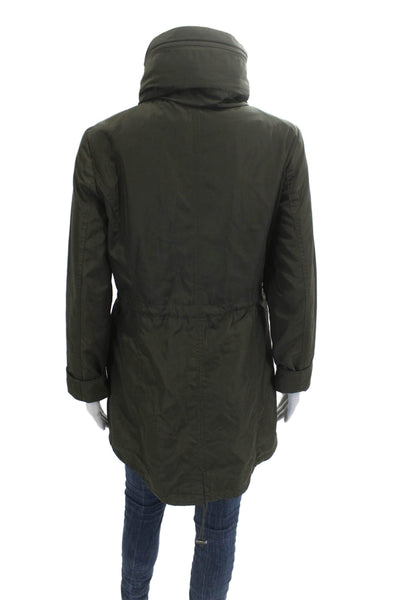 Michael Michael Kors Womens Military Anorak Jacket Green High Neck Size XS