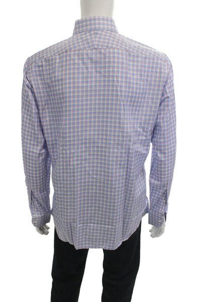 Proper Cloth Cotton Checkered Long Sleeve Button-Down Shirt Blue Size L