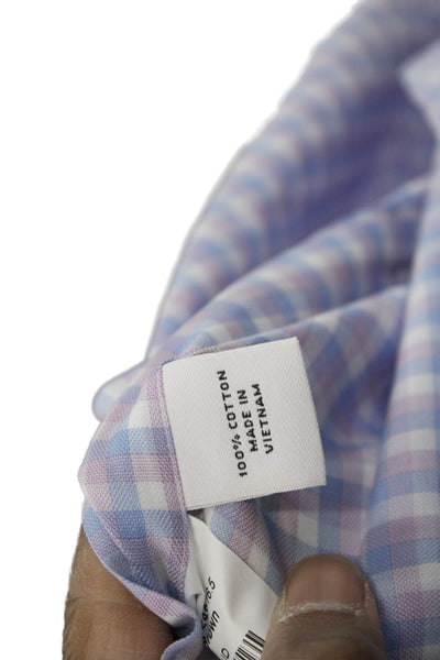 Proper Cloth Cotton Checkered Long Sleeve Button-Down Shirt Blue Size L
