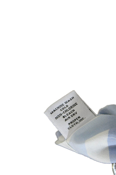 Proper Cloth Mens Cotton Striped Print Long Sleeve Button-Down Shirt Blue Size L