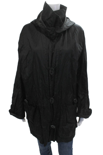 Sulu Kerstin Bernecker Womens Black Raincoat Windbreaker Wool Blend Size M