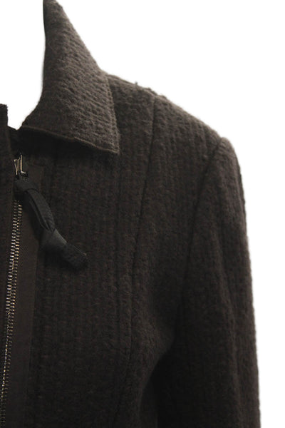 Cesare Fabbri Women Collared Brown Khadi Cotton Jacket Size 42