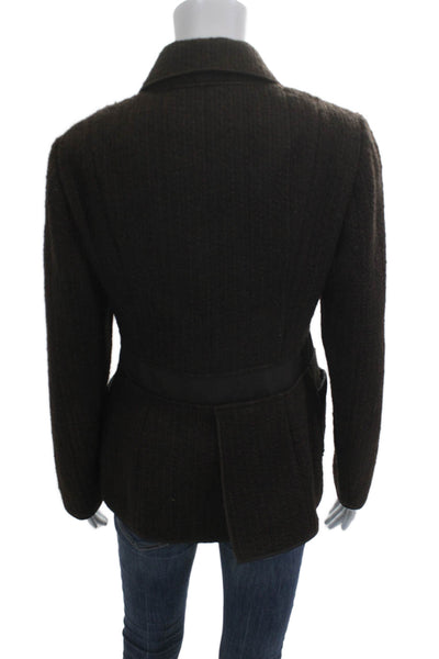 Cesare Fabbri Women Collared Brown Khadi Cotton Jacket Size 42