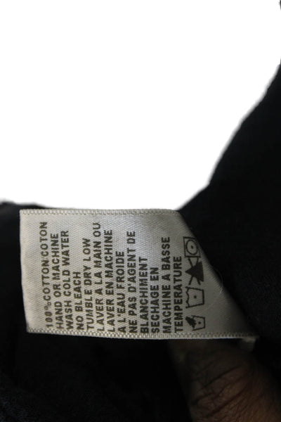 Standard James Perse Women Basic Black V-Neck Cotton Short Sleeve T-Shirt Size 3