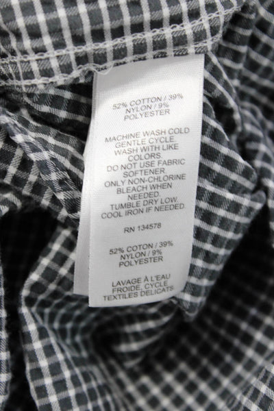 Vineyard Vines Mens Button Front Collared Plaid Shirt Gray White Size Large