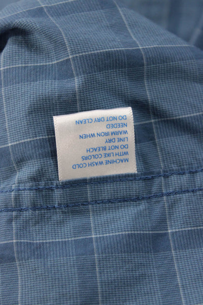 Southern Tide Mens Button Front Long Sleeve Collared Plaid Shirt Blue Size Large