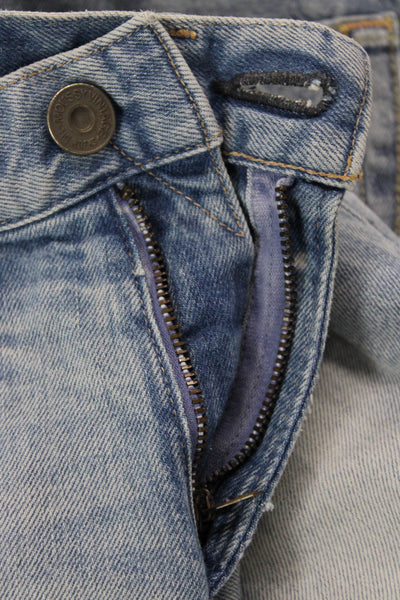 Moussy Women Ankle Cropped Skinny Jeans Light Blue Low Rise Button Size 24