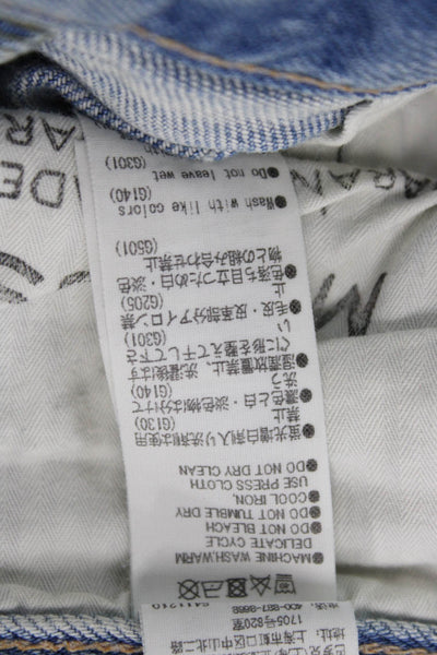 Moussy Women Ankle Cropped Skinny Jeans Light Blue Low Rise Button Size 24