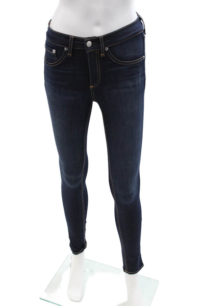 Rag & Bone Jean Womens Skinny Jeggings Dark Blue Size 24