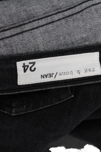 Rag & Bone Womens Ankle Skinny Jeans Black Size 24