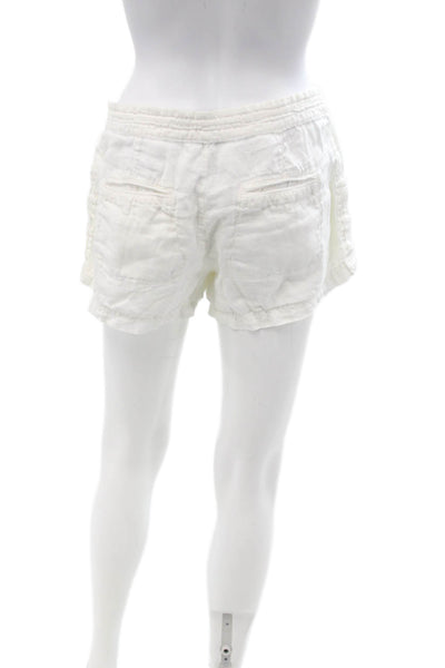 Joie Unisex White Linen Drawstring Beach Shorts Size 6