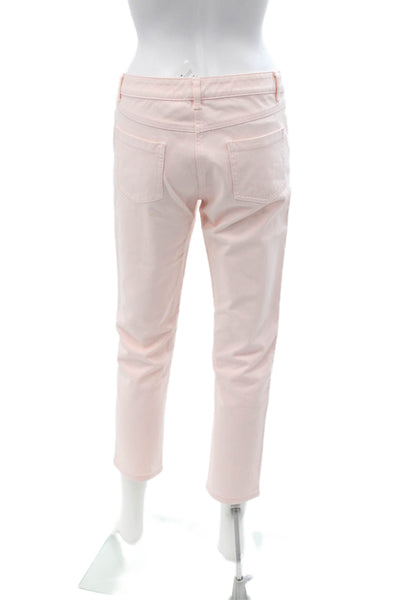 J. Mclaughlin Women Ankle Cropped Pink Pants Mid Rise Button Size 4
