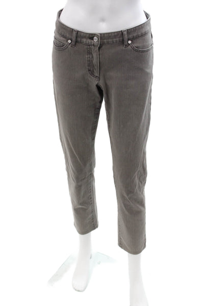J. Mclaughlin Womens Ankle Cropped Gray Mid Rise Pants Size 26