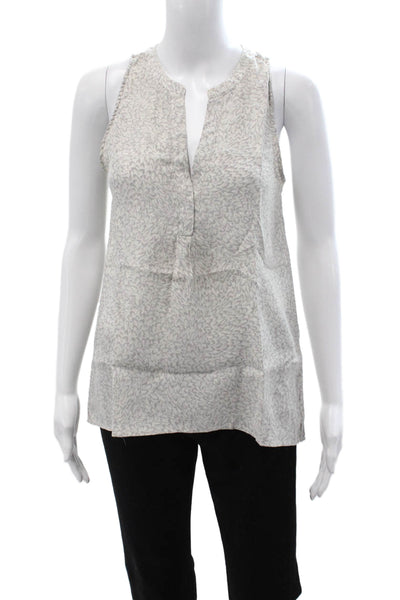 Joie Womens Floral Silk Sleeveless Tunic Gray Size S