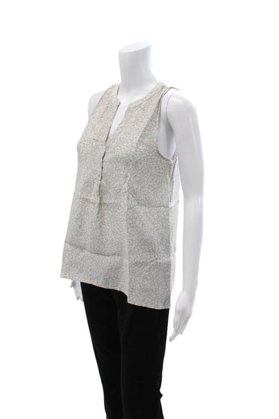 Joie Womens Floral Silk Sleeveless Tunic Gray Size S