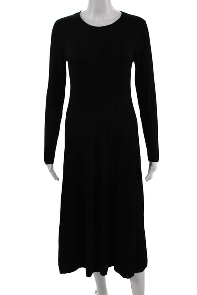 Banana Republic Women Sweater Dress Black Long Sleeve Midi Petite Size S