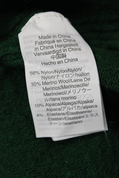 J Crew Womens Green Cotton Sweater Dress Long Sleeve Mock Neck Size S